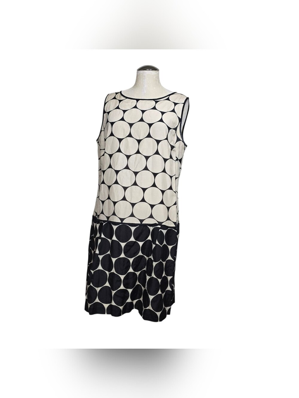 LOFT Polka Dot Colorblock Dress M
